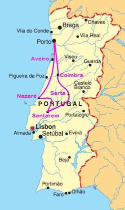 Derde lus vanuit Porto (2009) - etappeplaatsen